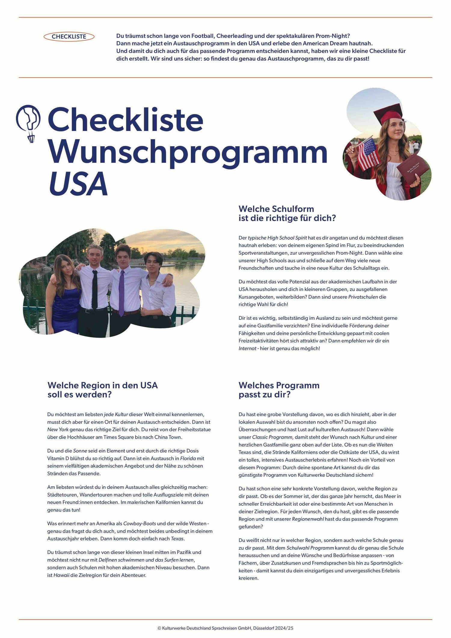 Checkliste Wunschprogramm USA (2)