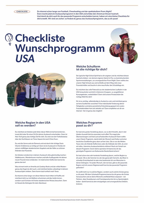 Checkliste Wunschprogramm USA (2)
