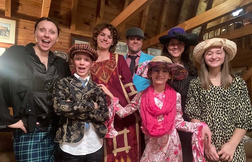 Eine verkleidete Familie