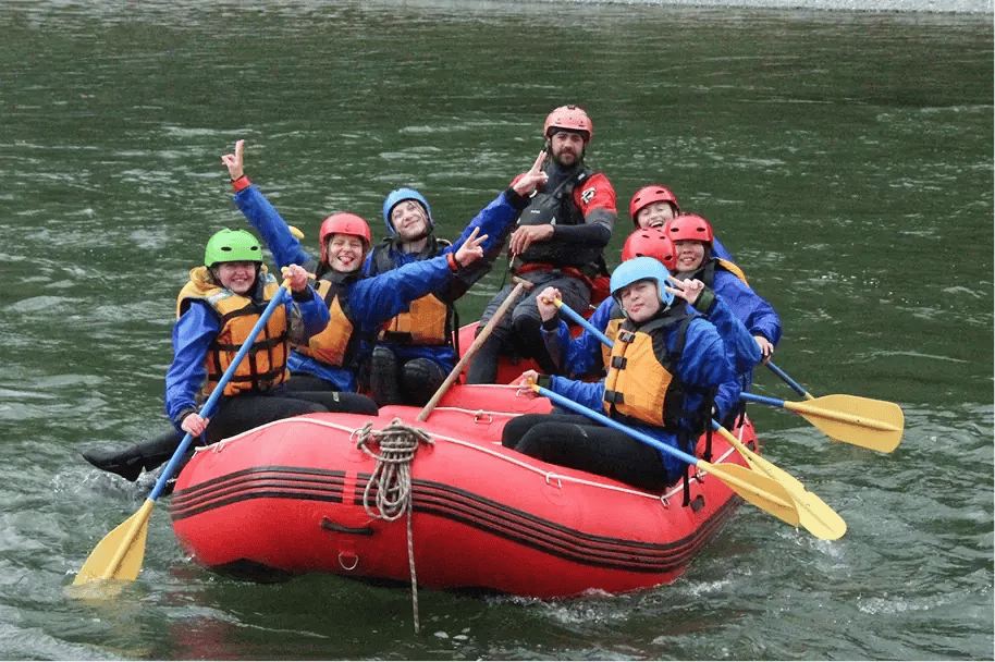 Gruppenfoto Neuseeland Paddelboot