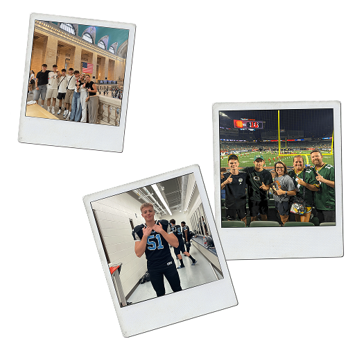 Polaroids von Schülern bei ihrem Auslandsaufenthalt