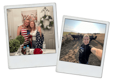 Polaroids von Schülerinnen bei ihrem Auslandsaufenthalt