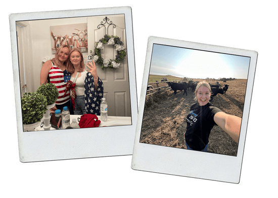 Polaroids von Schülerinnen bei ihrem Auslandsaufenthalt