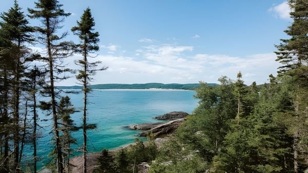 Blick auf einen See und Berge in der Landschaft nahe der Vineridge Academy.