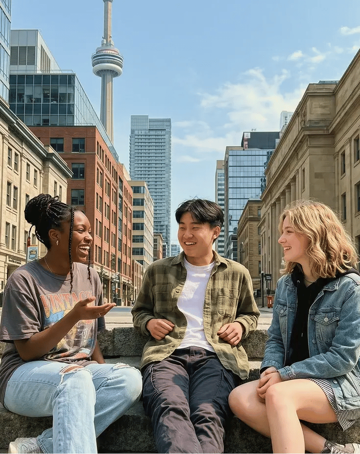 drei Schülerinnen Kanada Ontario Stadt