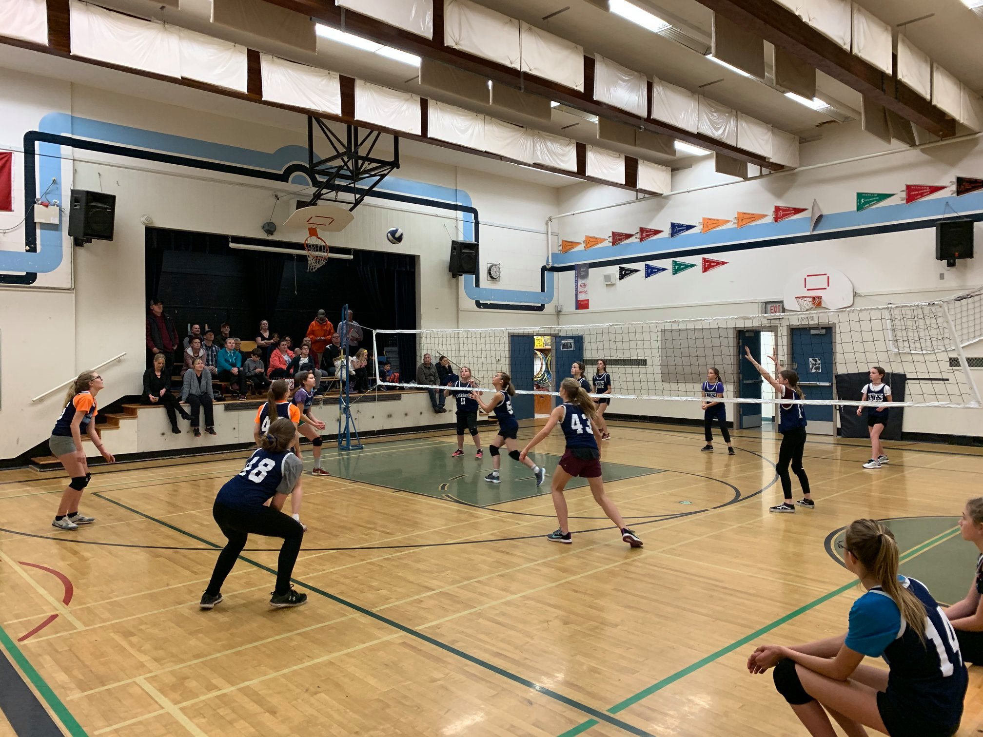 Eine Gruppe von Schüler:innen bei einem Volleyballturnier