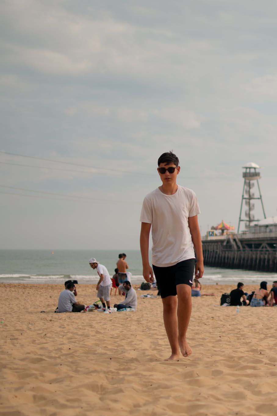 Ein Teilnehmer am Sandstrand in England