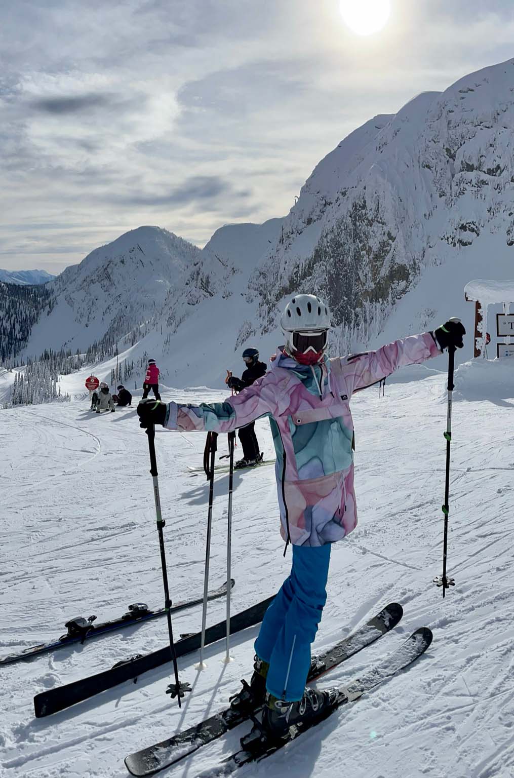 Eine Teilnehmerin beim Skifahren