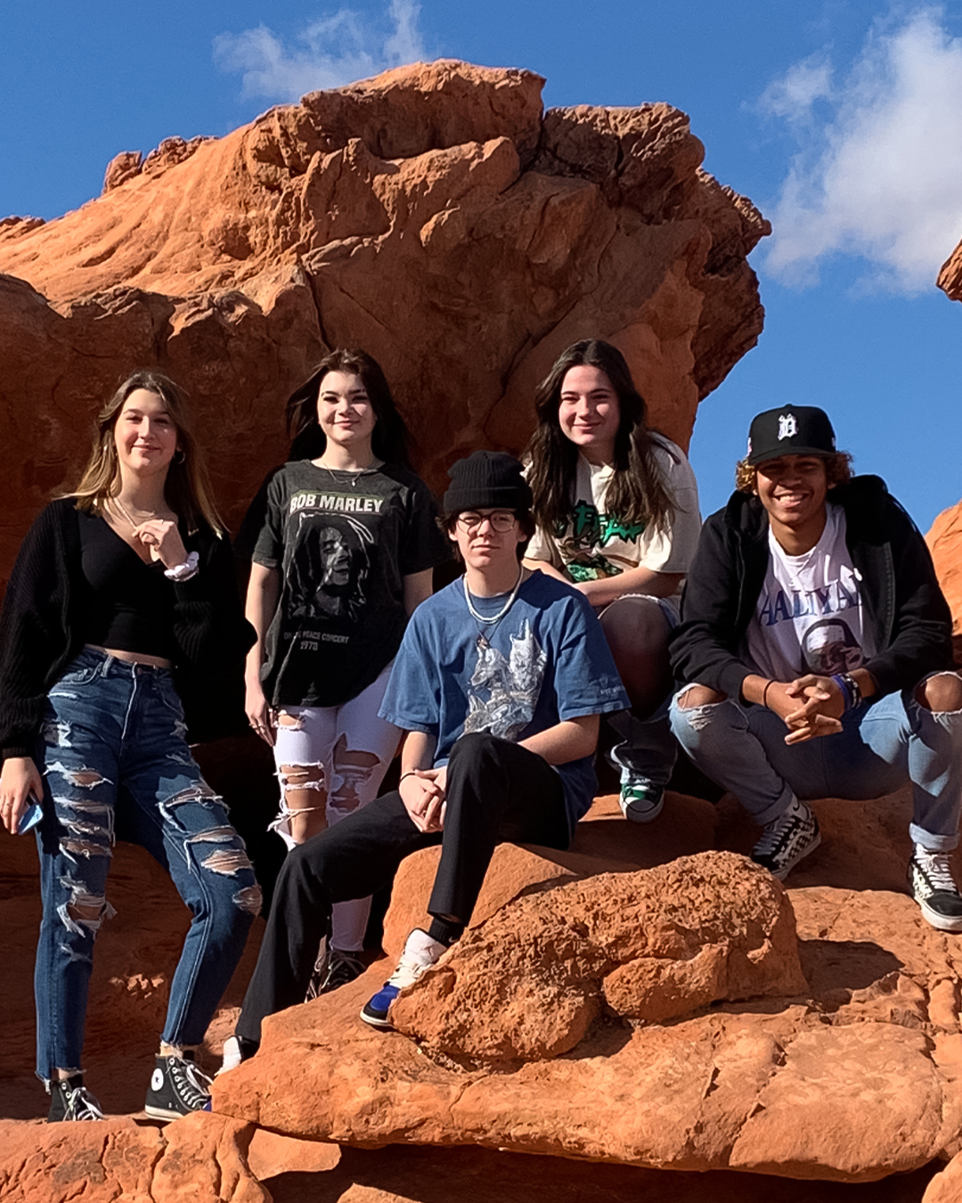 Eine Gruppe von Schüler:innen während ihres Schüleraufenthaltes in den USA